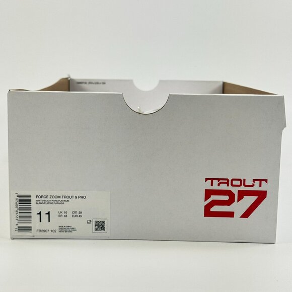 Nike Force Zoom Trout 9 Pro \'White Black\' FB2907-102 Baseball Multi Size main image 9